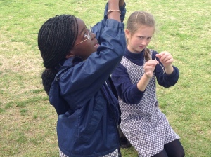 Nissi and Emma dramatising what they have learnt.